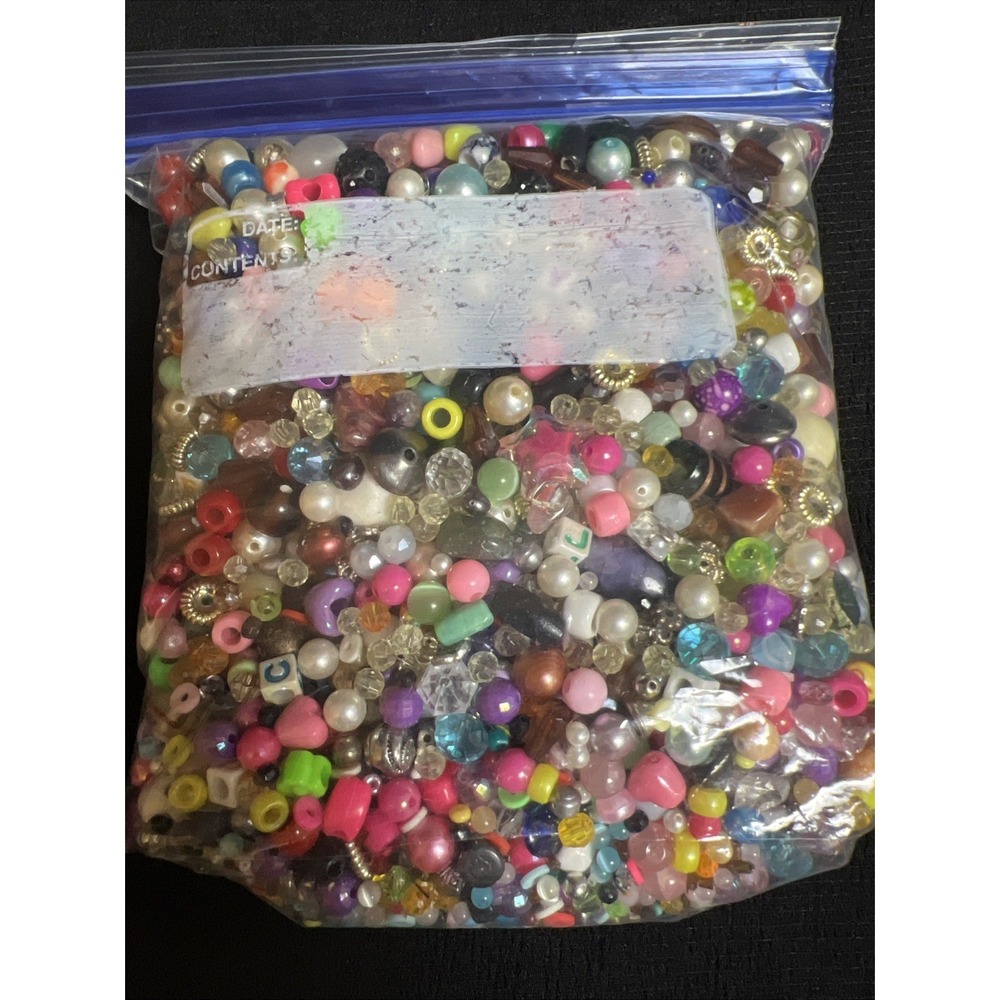 Mixed Bead Lot 2 Lbs Jewelry Craft Making Craft Supplies Acrylic Glass Pearls - Picture 4 of 12